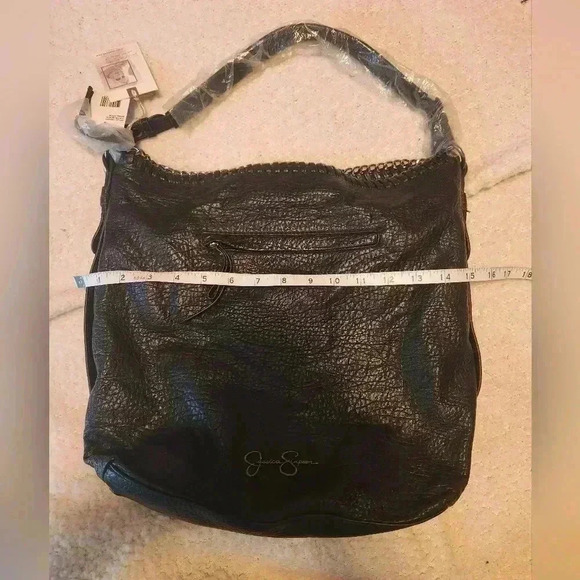 NWT Jessica Simpson Black and Silver Leather Bag - Picture 10 of 14